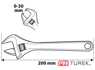 Klucz nastawny z zapadką 200 mm funkcja grzechotki