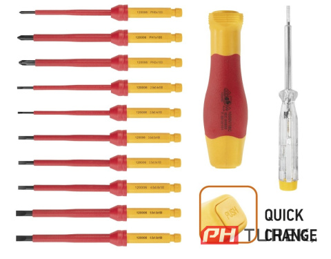 Końcówki wkrętakowe z uchwytem 1000v próbnik elektryczny