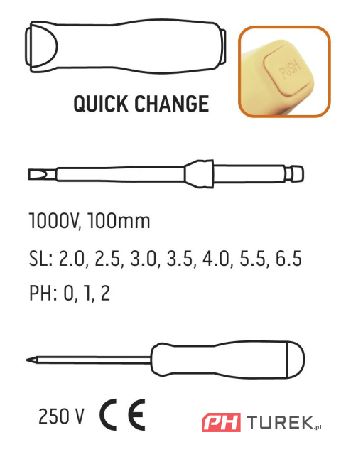 Końcówki wkrętakowe z uchwytem 1000v próbnik elektryczny