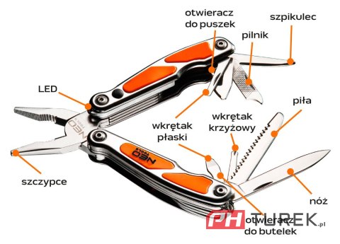 Multitool narzędzie wielofunkcyjne scyzoryk śrubokręt