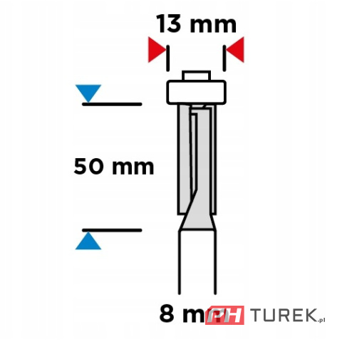 Frez prosty z dolnym łożyskiem 13x50mm