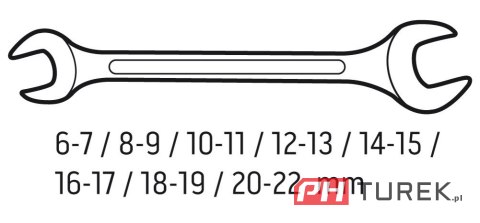 Zestaw kluczy płaskich dwustronne 6-22 mm 8szt