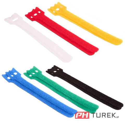 Opaska rzep organizer do kabli 150mm x 12mm - zestaw 12szt