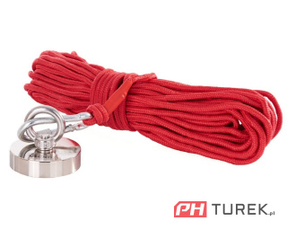 Magnes neodymowy 170kg - zestaw z liną 20m i rękawicami