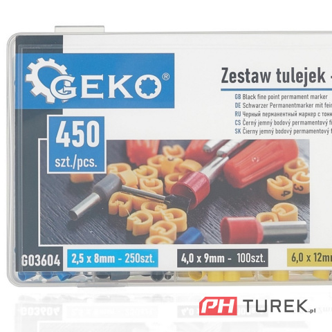 Zestaw tulejek - zakończenia kabli 450 szt. izolowane