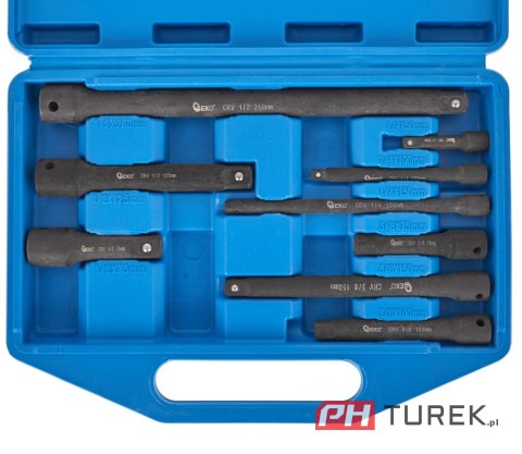 Zestaw przedłużek udarowych 1/4" 3/8" 1/2" crv 9szt