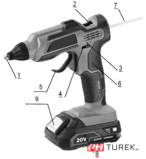 Pistolet do kleju Cedrus cg3li 20v