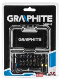 Zestaw bitów 22 szt Graphite + adapter bity