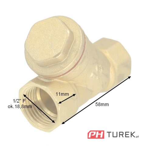 Filtr skośny siatkowy do wody 1/2 cala dn15 osadnik co