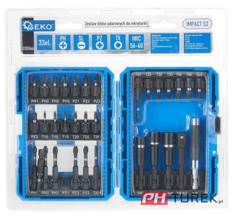 Zestaw bitów udarowych do wkrętarki 33el.