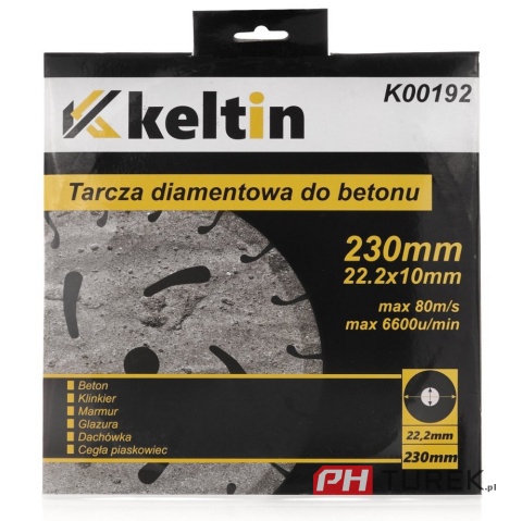 Tarcza diamentowa do betonu cegły 230mm 230x22,2mm