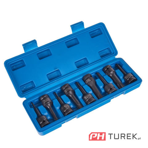 Klucze udarowe torx 9szt. T20-T70 Cr-Mo