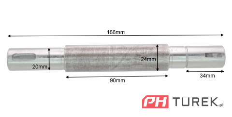 Wałek mandreli adapter noża traktorka prawy 188mm