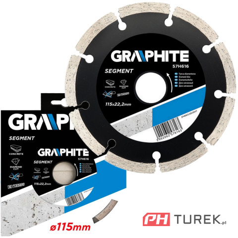 Tarcza diamentowa 115 x 22.2 mm segmentowa do betonu, granitu, marmuru