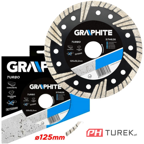 Tarcza diamentowa 125 x 22.2 mm turbo do betonu, marmuru, kamienia, cegły