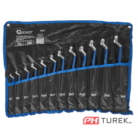 Klucze oczkowe polerowane 6-32mm 12 elementów CRV