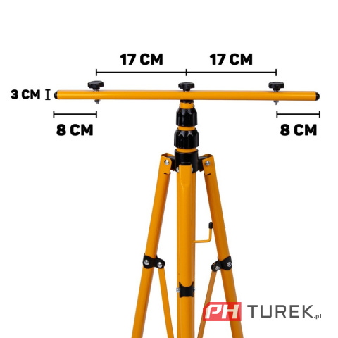 Naświetlacz LED 2x100W statyw teleskopowy lampa warsztatowa 160cm 6500K