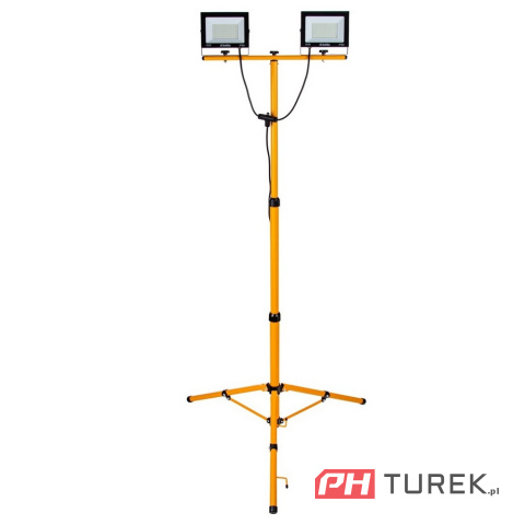 Naświetlacz LED 2x50W statyw teleskopowy lampa warsztatowa 160cm 6500K