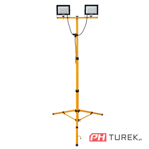 Naświetlacz LED 2x50W statyw teleskopowy lampa warsztatowa 160cm 4500K