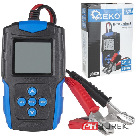 Tester miernik LCD do akumulatorów 12V 24V 3Ah-200Ah