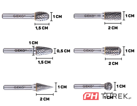 Zestaw frezów trzpieniowych do metalu 6mm 6el. z węglika spiekanego