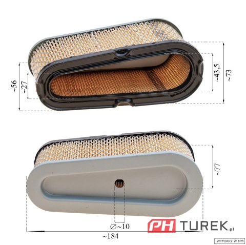 Filtr powietrza B&S łezka 12-12.5HP Model 28 dolnozaworowy / YT150 493909