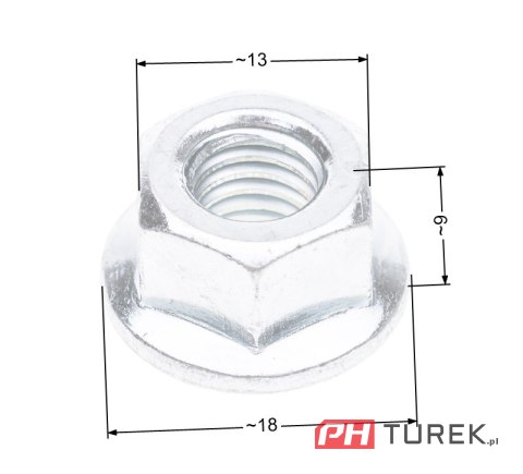 Nakrętka NAC M8x1,25 klucz 13 mocowania prowadnicy pilarki marketowe