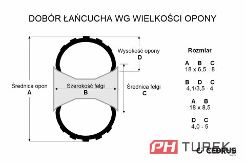 Komplet Łańcuchów 13x4.10-6 2szt łańcuch do śniegu przyczepka odśnieżarka