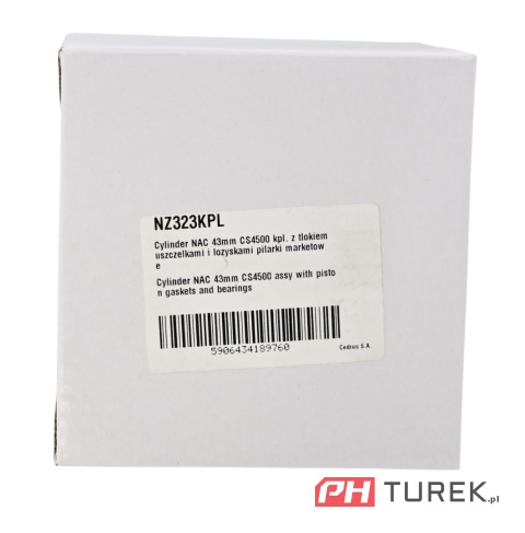 Cylinder NAC 43 mm CS4500 kpl. z tłokiem uszczelkami i łożyskami pilarki