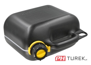 Kanister jednokomorowy 6l czarny skala pomiarowa miarka bańka UN cert. HDPE