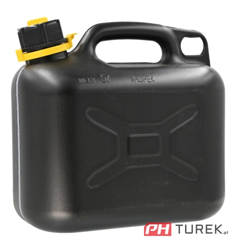 Kanister jednokomorowy 6l czarny skala pomiarowa miarka bańka UN cert. HDPE