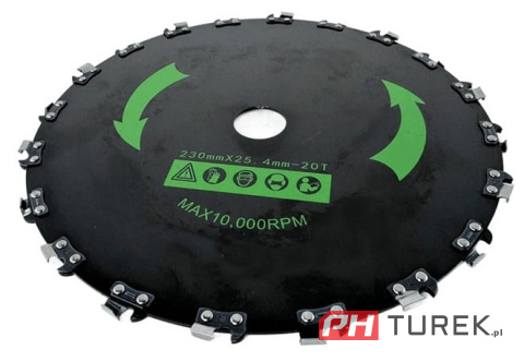Tarcza tnąca z łańcuchem do kosy spalinowej 230mm