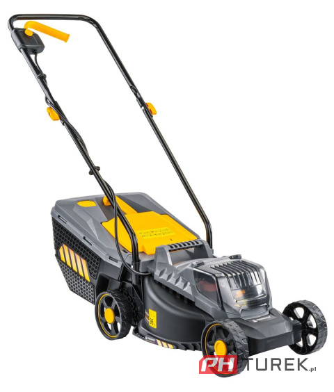 Kosiarka akumulatorowa do trawy lekka zwrotna 32cm 30l 4AH ładowarka 2x AKU