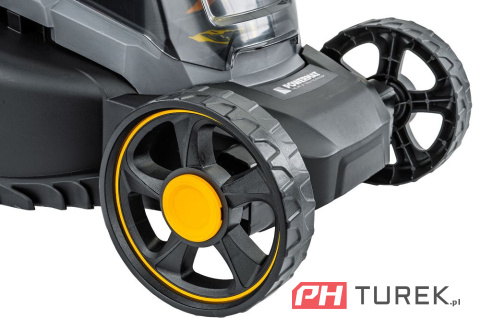 Kosiarka akumulatorowa do trawy lekka zwrotna 32cm 30l 4AH ładowarka 2x AKU
