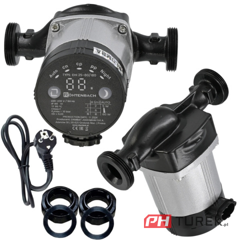 Pompa obiegowa elektroniczna 25-80/180 + śrubunki