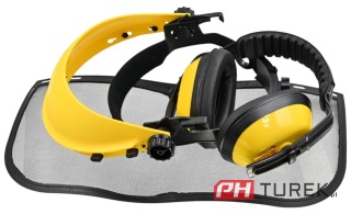 Zestaw NAC ochronnik twarzy maska z siatką + ochronnik słuchu słuchawki