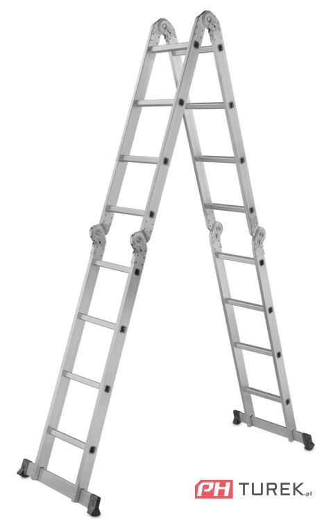 Drabina przegubowa wielofunkcyjna 4,7m + podesty rusztowanie PN EN131 150kg