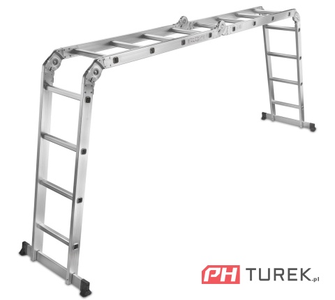 Drabina przegubowa wielofunkcyjna 4,7m + podesty rusztowanie PN EN131 150kg