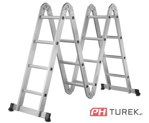 Drabina przegubowa wielofunkcyjna 4,7m + podesty rusztowanie PN EN131 150kg