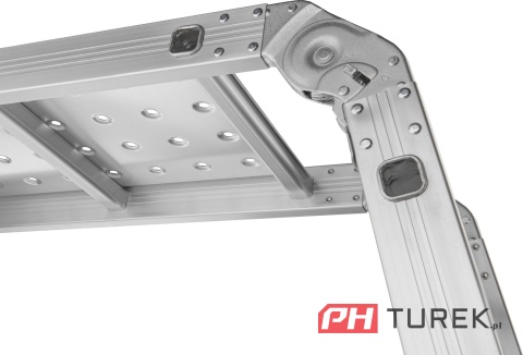 Drabina przegubowa wielofunkcyjna 4,7m + podesty rusztowanie PN EN131 150kg