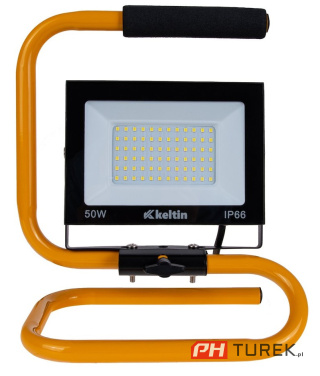 Naświetlacz LED 50W ze statywem budowlanym i przewodem barwa zimna 6500K