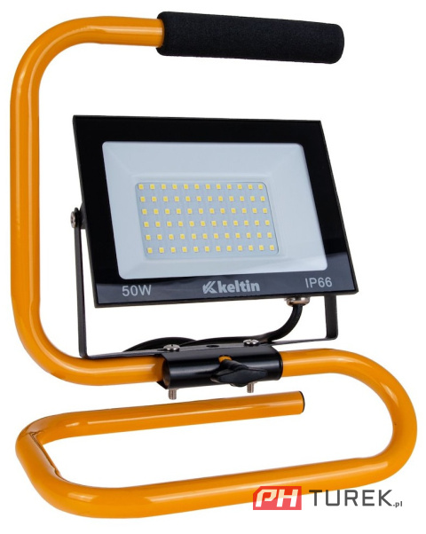 Naświetlacz LED 50W ze statywem budowlanym i przewodem barwa zimna 6500K