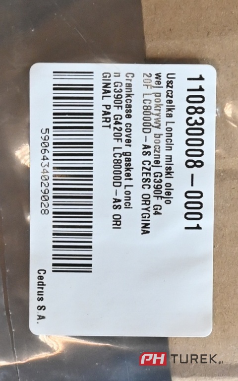 Uszczelka Loncin miski olejowej pokrywy bocznej G390F G420F LC8000D-AS