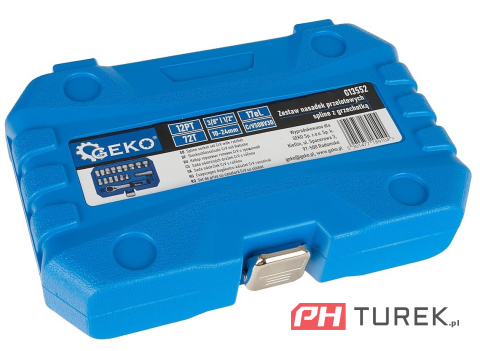 Zestaw nasadek przelotowych spline z grzechotką 10-24mm 17el. CrV