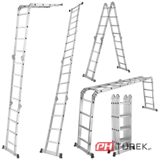 Drabina przegubowa wielofunkcyjna 4,7 m 150 kg 470 cm składana