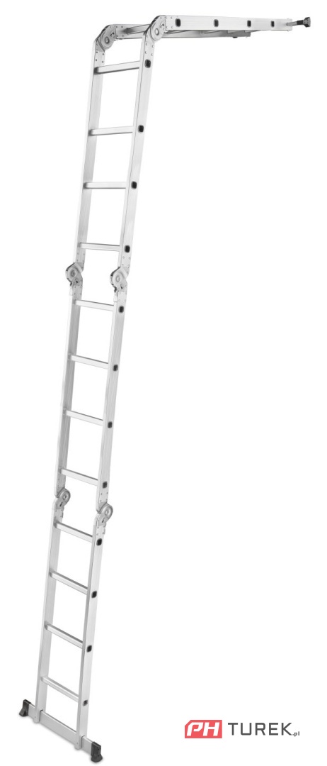 Drabina przegubowa wielofunkcyjna 4,7m + podesty rusztowanie PN EN131 150kg