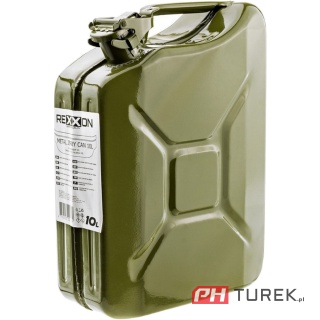 Kanister jednokomorowy 10l metalowy lakierowana stal powłoka antykorozyjna