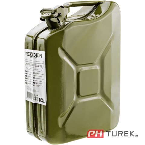 Kanister jednokomorowy 10l metalowy lakierowana stal powłoka antykorozyjna
