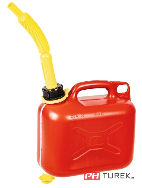 Kanister jednokomorowy 5l czerwony Cedrus ze skalą pomiarową UN cert HDPE