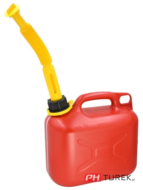 Kanister jednokomorowy 5l czerwony Cedrus ze skalą pomiarową UN cert HDPE